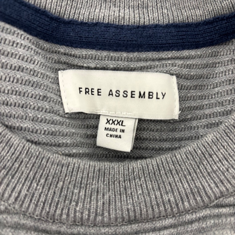 Gray Ribbed Crew Neck Pullover Sweater Size XXXL Workwear Neutral - Picture 2 of 13